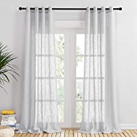 PONY DANCE Visillos Infantiles Gris Claros - Cortinas Largas Confeccionadas con Ollaos para Dormitorio Moderno-Visillos…